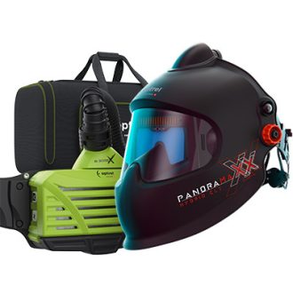   Ready to weld készlet panoramaxx pure air hybrid clt - fekete: friss levegős lézer- / hegesztő pajzs (e3000/X) (ATEX)